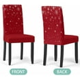 thumbnail image 5 of Stretch Chair Covers Set of 6, Xmas Snowflake Winter Snow Universal Fit Elastic Decorative Dining Chairs Slipcovers for Wedding, Banquet, White Snowflakes Seamless on Pink, 5 of 6