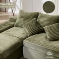 thumbnail image 3 of GNIXUU 98.8” Modular Sectional Sofa, Cloud Boneless Couch with Deep Seat Chaise, Comfy Corduroy L-Shape Convertible Modern Sponge Compression Sofas for Living Room,Bedroom,Office,Green, 3 of 6