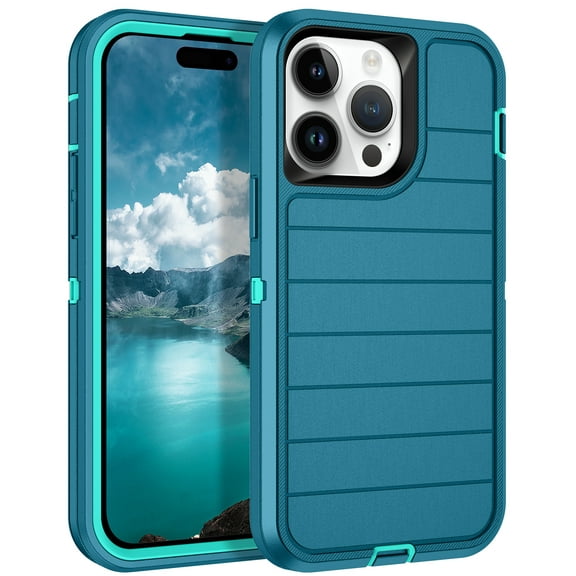 I-HONVA For iPhone 14 Pro Case,3-Layer Military Grade Drop Protection Anti-Slip Bumper Rugged Shockproof Dustproof Protection 6.1 inch Phone Case,Light Blue