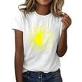 thumbnail image 1 of WTXUE T-Shirts à Manches Courtes, Col Rond, T-Shirts Graphiques pour Femmes, Tournesol, T-Shirt d'Été Ample en Coton Floral, Chemises pour Femmes / Décontracté pour Femmes Grande Taille Blanc/tournesol L, 1 of 6