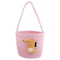 thumbnail image 2 of Pink Cotton Rope Woven Basket for Home Use Decorative Storage with Handle 12.5 x 12.5 x 10 inches, 2 of 5