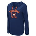 thumbnail image 2 of Women's Colosseum Navy Virginia Cavaliers My Lover Lightweight Hooded Long Sleeve T-Shirt, 2 of 3