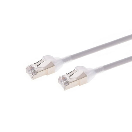 UPC: 0889028171851 | Monoprice Cat6A Ethernet Patch Cable – 25 Feet – Gray | Snagless  Double Shielded  Component Level  CM  30AWG  Computer Networking Cable LAN Modem Router – SlimRun Series