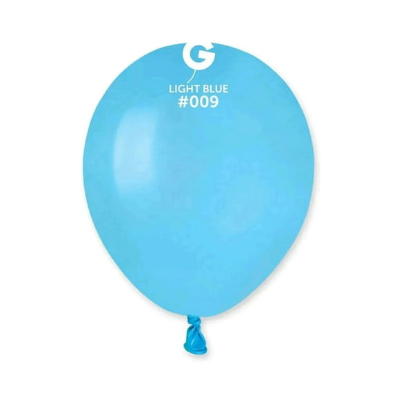 Gemar - 5 Light Blue Latex Balloons #009 (100pcs)