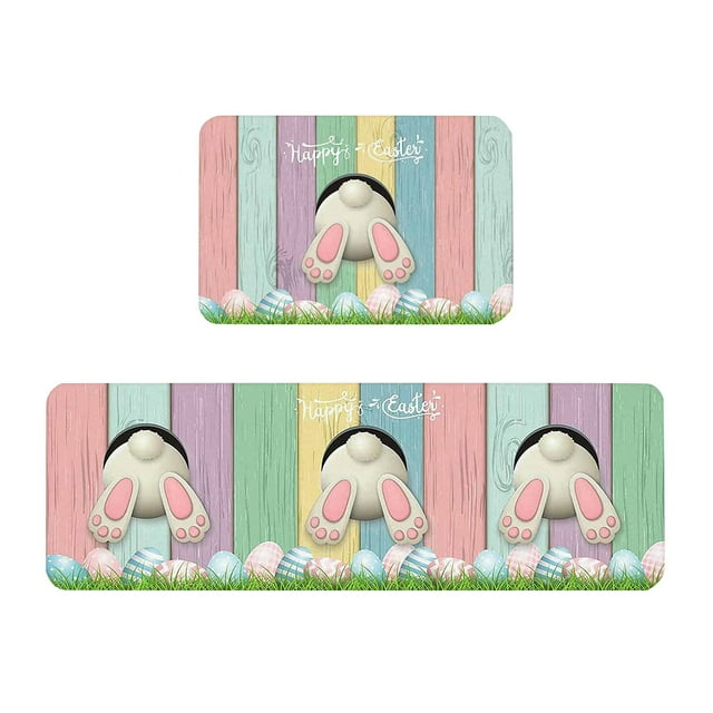 Hearth & Gear Easter Kitchen Rugs And Mats Set Of 2 Cushioned Fatigue Kitchen Floor Mat Non Kitchen Rug Set Comfort Standing Mats Cookie Throw Blanket Was Blanket Furry Rug Insulating Rug Small