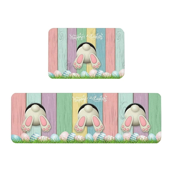 Hearth & Gear Easter Kitchen Rugs And Mats Set Of 2 Cushioned Fatigue Kitchen Floor Mat Non Kitchen Rug Set Comfort Standing Mats Cookie Throw Blanket Was Blanket Furry Rug Insulating Rug Small