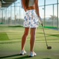 thumbnail image 4 of Uorisango Artistic Flowers Tennis Golf Skirts for Women with Shorts Athletic Women's Active Performance Skort Comfortable Polyester Spandex Fabric Outing Wear for Workout Pickleball, 4 of 7