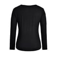 thumbnail image 3 of VSNOW Women Long Sleeve Cold Shoulder Rhinestone Tops T Shirt Blouse, 3 of 8
