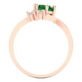 thumbnail image 4 of Three-Stone Engagement Ring for Women - 0.87ct Simulated Emerald in 18K Rose Gold Promise Ring, 4 of 6