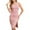 Pink, variant on Summer Beach Dresses for Womens 2026 Plus Size Fashion Solid Color Sleeveless Round-Neck Vent Knee-High Dress