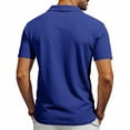 thumbnail image 3 of LTTVQM Mens Textured Knit Polo Shirts 1/4 Zipper Tops Short Sleeve Casual Lightweight Spring Summer Fashion Golf Shirt Royal Blue S, 3 of 4