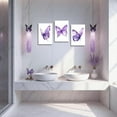thumbnail image 3 of Hieng 3 Pieces Butterfly Wall Art Purple Butterfly Pictures Rustic Floral Canvas Prints Abstract Nature Insect Paintings for Girls Room Home Decor Unframed, 3 of 6