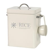 Metal Rice Storage Container Rice Canister with Lid, Pots Canister with Tins Sealed Food Storage Bin for Camping Picnic