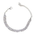 thumbnail image 2 of enjoywould 1Pc Chain Anklet Adjustable Extended Chain Sparkling Personality Rhombus Decorate Foot Jewelry Women Rhinestone Stretch Anklet Women Jewelry, 2 of 5