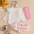 thumbnail image 4 of Baby Bodysuits Unisex Bodysuit Boys Girls Clothes Newborn Baby Girl Summer Clothes Outfits Long Sleeves Lace Floral Romper Dress Newborn Outfit 12-18 Months, 4 of 6