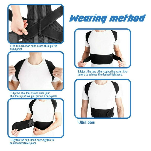 Topcobe Posture Corrector for Women & Men, Back Support Brace, Adjustable  Shoulder Back Brace, Invisible Back Support for Back Pain Relief, 4XL