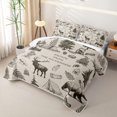 thumbnail image 3 of Manfei Jungle Bear Deer Twin Quilt Set 2 Pieces,Adventure RV Accessories Twin Coverlet Set,Beige Brown,1 Bedspread and 1 Pillowcase, 3 of 7