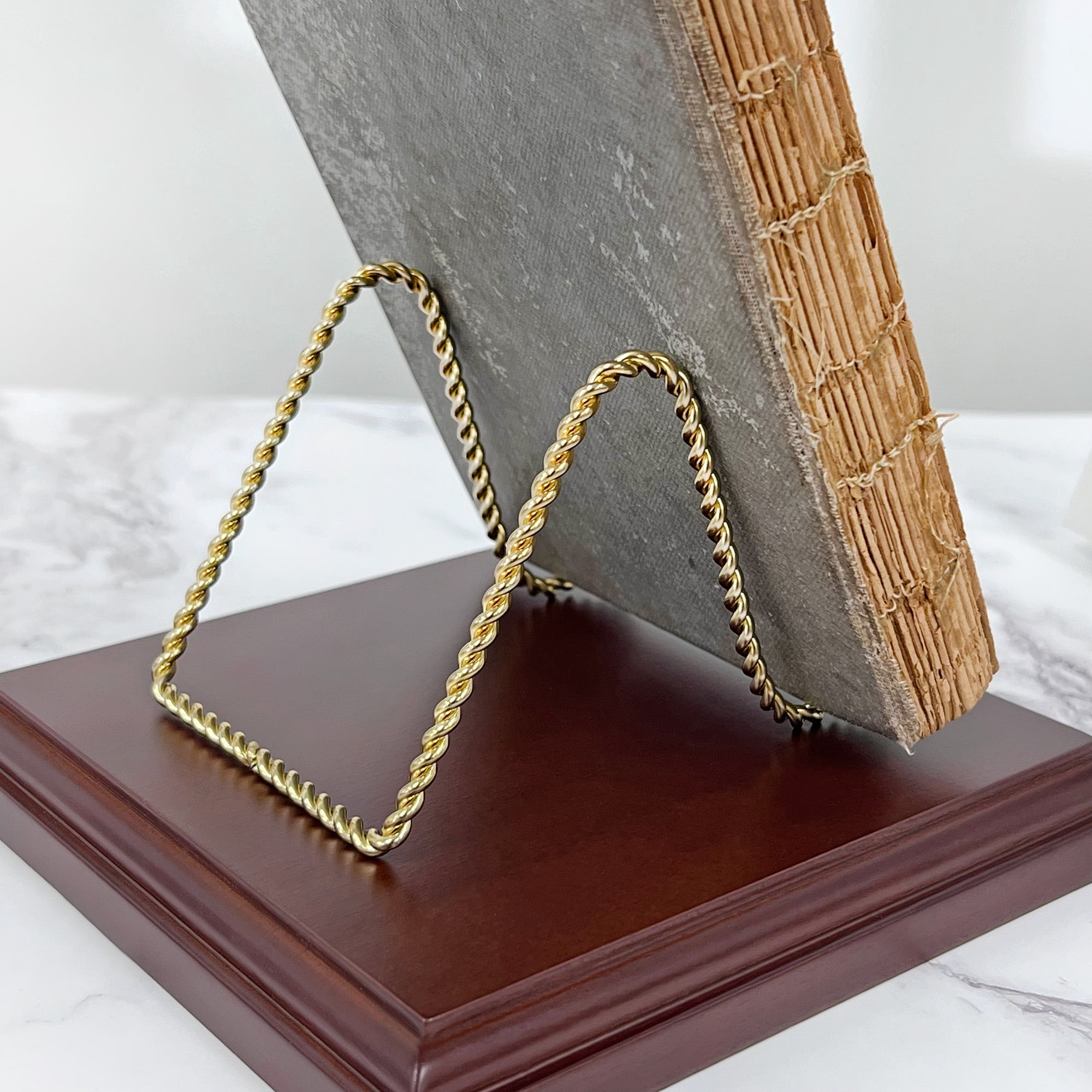 Bard's Twisted Gold-toned Wire Easel Stand, 3" H x 3" W x 4.5" D, Pack of 6