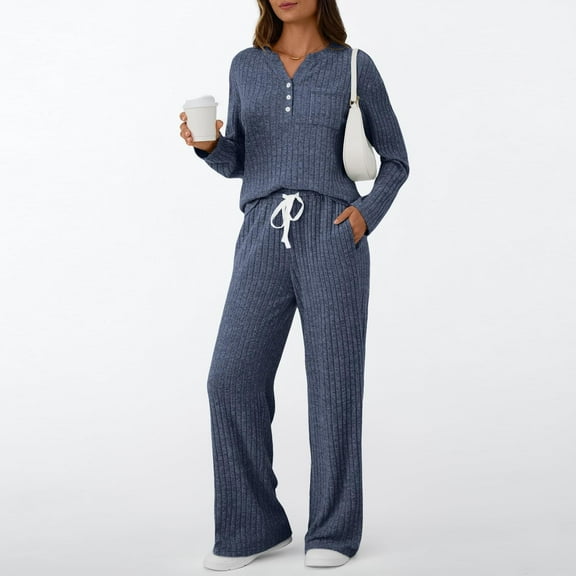 Womens 2 Piece Pajamas Sets Matching Pajamas Clothes Spring Outfits Loungewear Outerwear