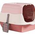 thumbnail image 5 of Cat Litter Box Hooded Cat with Lid Pet Litter Tray Enclosed Cat Enclosed Cat Toilet Portable with Door Kitten Potty Pet Supplies Pink, 5 of 5
