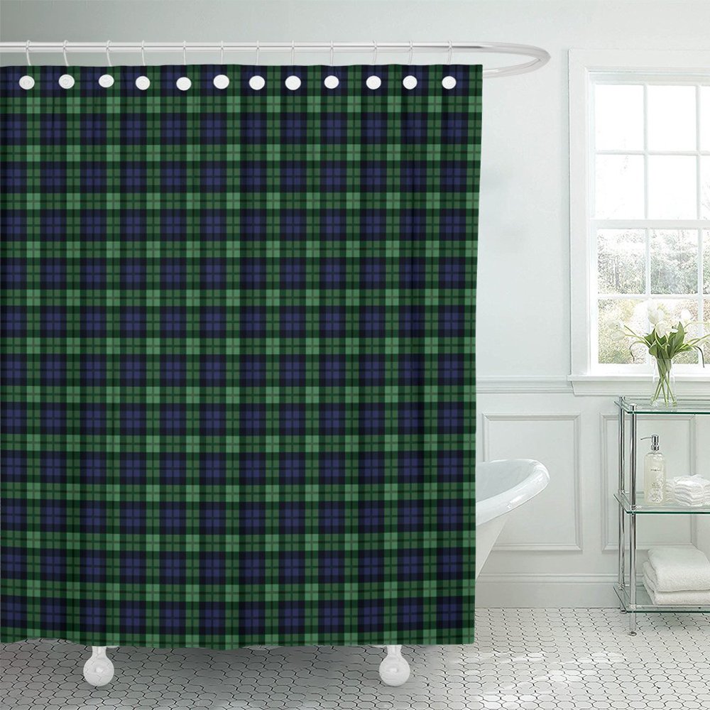PKNMT Green Plaid of Tartan Check Pattern Navy Kilt Abstract Polyester