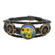 thumbnail image 1 of Sunshine flores girasoles Azul cielo Pulsera marina tejida en cuero, 1 of 4