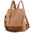 thumbnail image 1 of Women Backpack Purse Waterproof Nylon Anti-theft Rucksack Lightweight Shoulder Bag Beige, 1 of 5