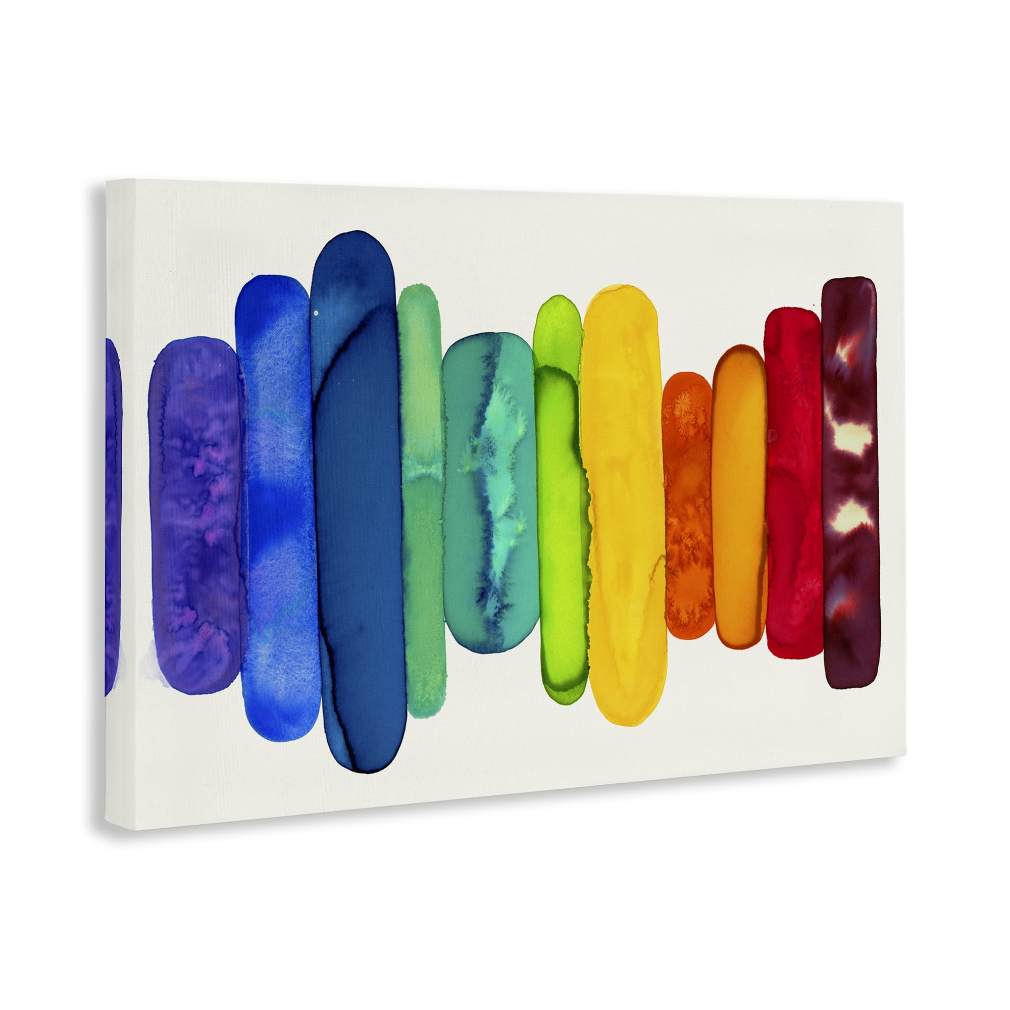 Stupell Industries Rainbow Ombre Shapes Abstract Painting Gallery Wrapped Canvas Art Print Wall Art, 30 x 20