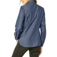 thumbnail image 3 of Allegra K Women's Point Collar Long Sleeve Button Down Chest Pockets Denim Shirt, 3 of 6