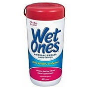 Wet Ones Antibacterial Hands & Face Wipes Fresh Scent 40 Count Canister