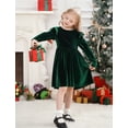 thumbnail image 5 of IDOPIP Toddler Baby Girls Velvet Tutu Dress Ruffle Long Sleeve Princess Pageant Party Wedding Dresses Fall Winter Clothes Infant Kids Birthday Holiday Playwear Dresses Outfits, 5 of 9