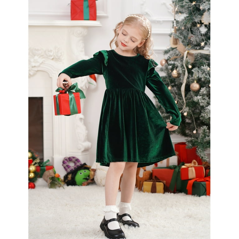 IDOPIP Toddler Baby Girls Velvet Tutu Dress Ruffle Long Sleeve Princess  Pageant Party Wedding Dresses Fall Winter Clothes Infant Kids Birthday  Holiday Playwear Dresses Outfits - Walmart.com