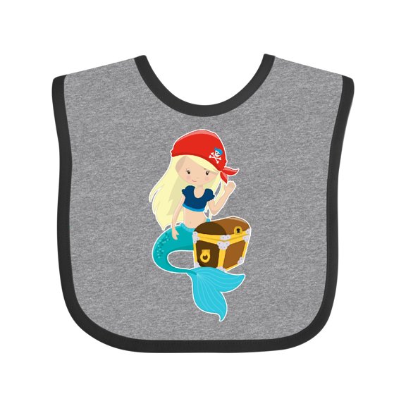 Inktastic Mermaid Pirate Boys or Girls Baby Bib
