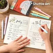 Retractable Pastel Gel Ink Pens, Shuttle Art 11 Pack Black Ink Pens, Cute Pens 0.5mm Fine Point for Writing Journaling Taking Notes