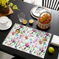 thumbnail image 4 of Pioneer Flower Floral Print Pattern Summer Placemats Table Placemats Set Of 4-Linen Kitchen Washable Placemats Table Mats 12x18 Inch Non-Slip Heat Resistant, 4 of 5