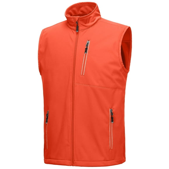 33,000ft Men's Windproof Lightweight Golf Vest Outerwear with Pockets, Softshell Sleeveless Jacket for Running Hiking Sports