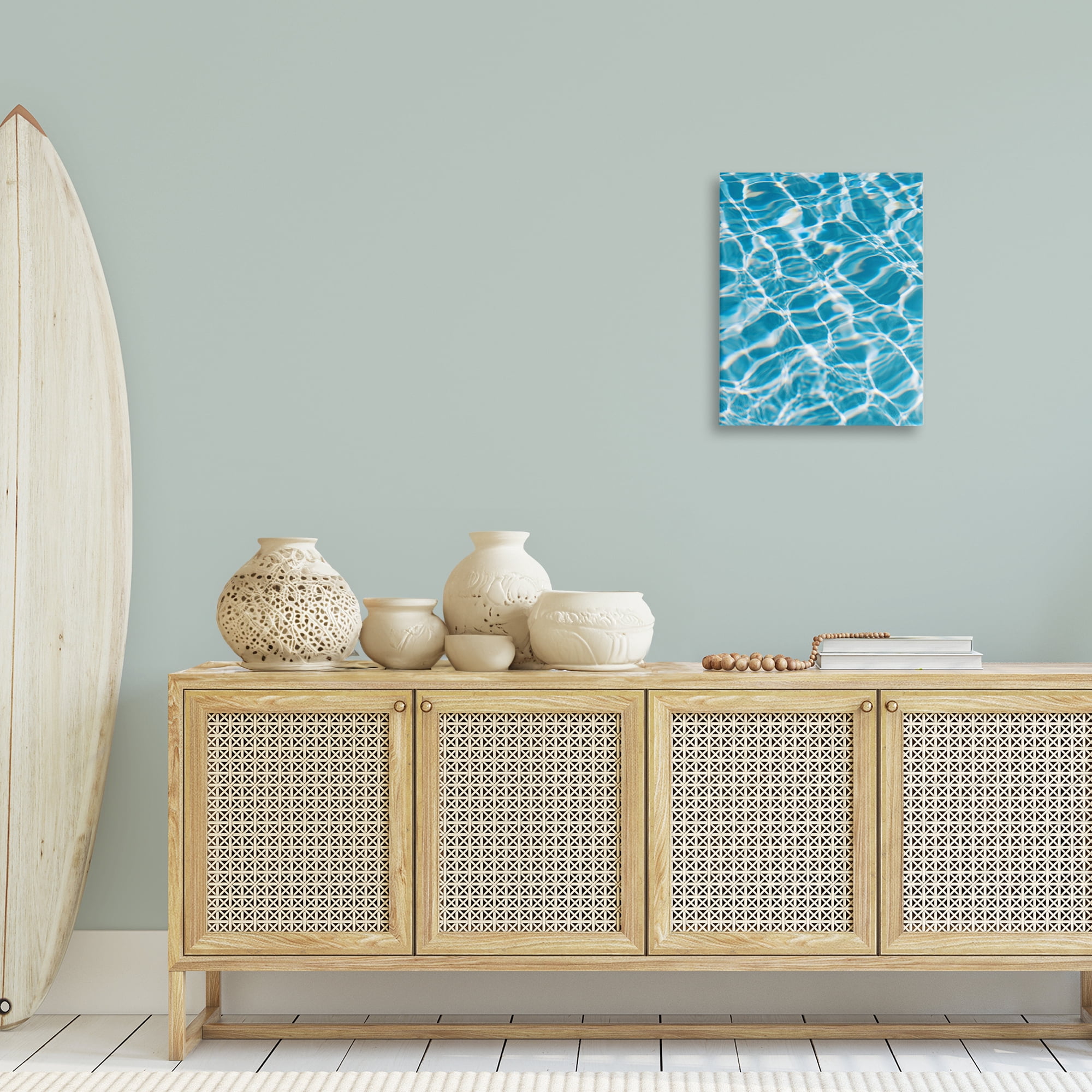 Stupell Industries Ocean Water Ripples Abstract Painting Gallery Wrapped Canvas Art Print Wall Art, 16 x 20