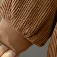 thumbnail image 5 of Zpanxa Kids Corduroy Sherpa Collar Jacket Boys Patchwork Button Up Warm Winter Bomber CoatKhaki 2 Years, 5 of 7