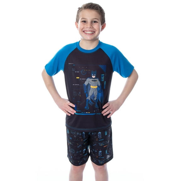 DC Comics Boys' Batman Spec Readout Short Sleeve Shirt and Shorts Pajama Set