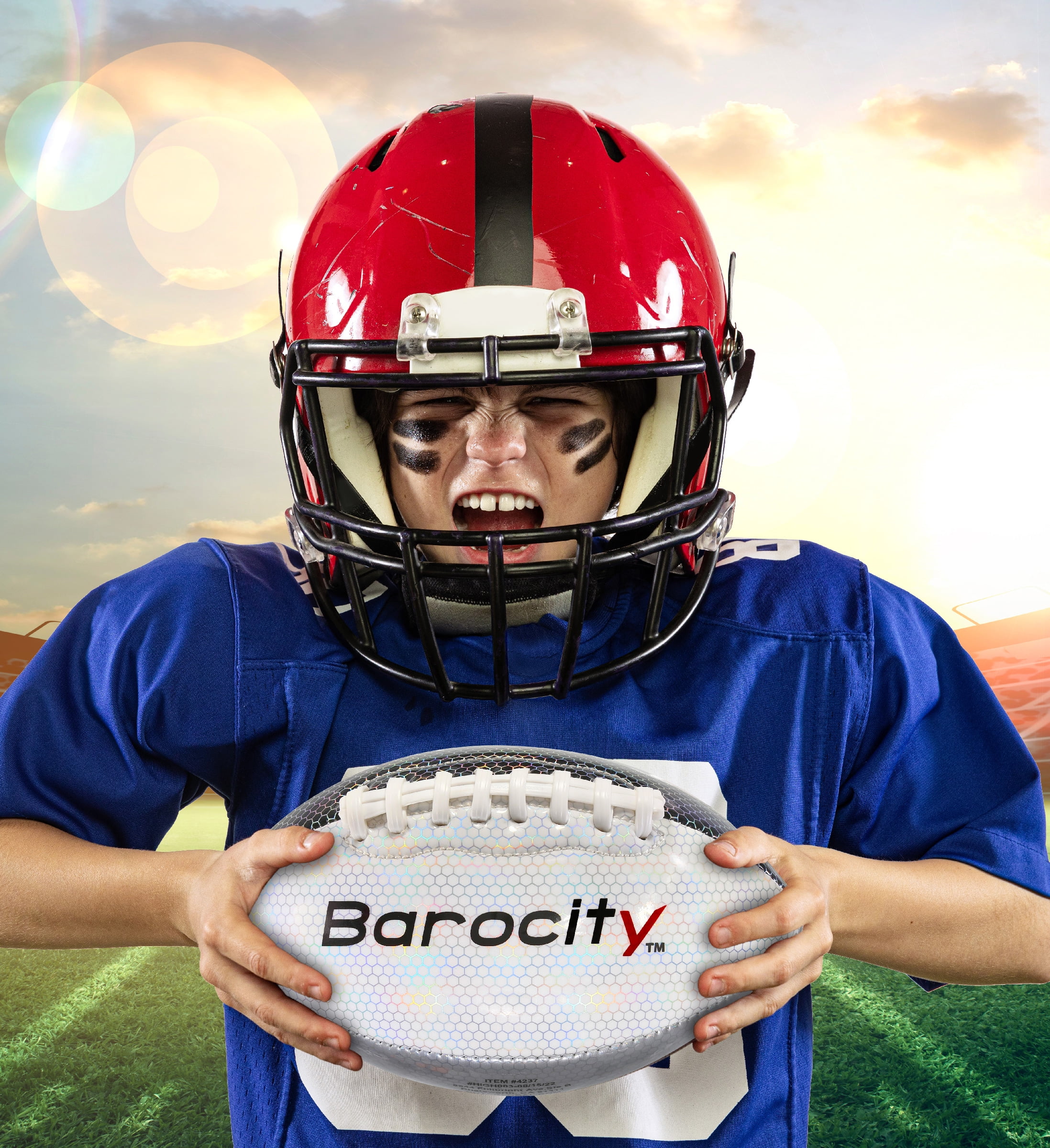 Barocity Footballs for Kids - Reflective Iridescent Rainbow Hex Pattern Official Match Football for Indoor, Outdoor  - 2 Premium Durable Training Balls Mix Silver, Black, and Gold Size 3 and Size 6