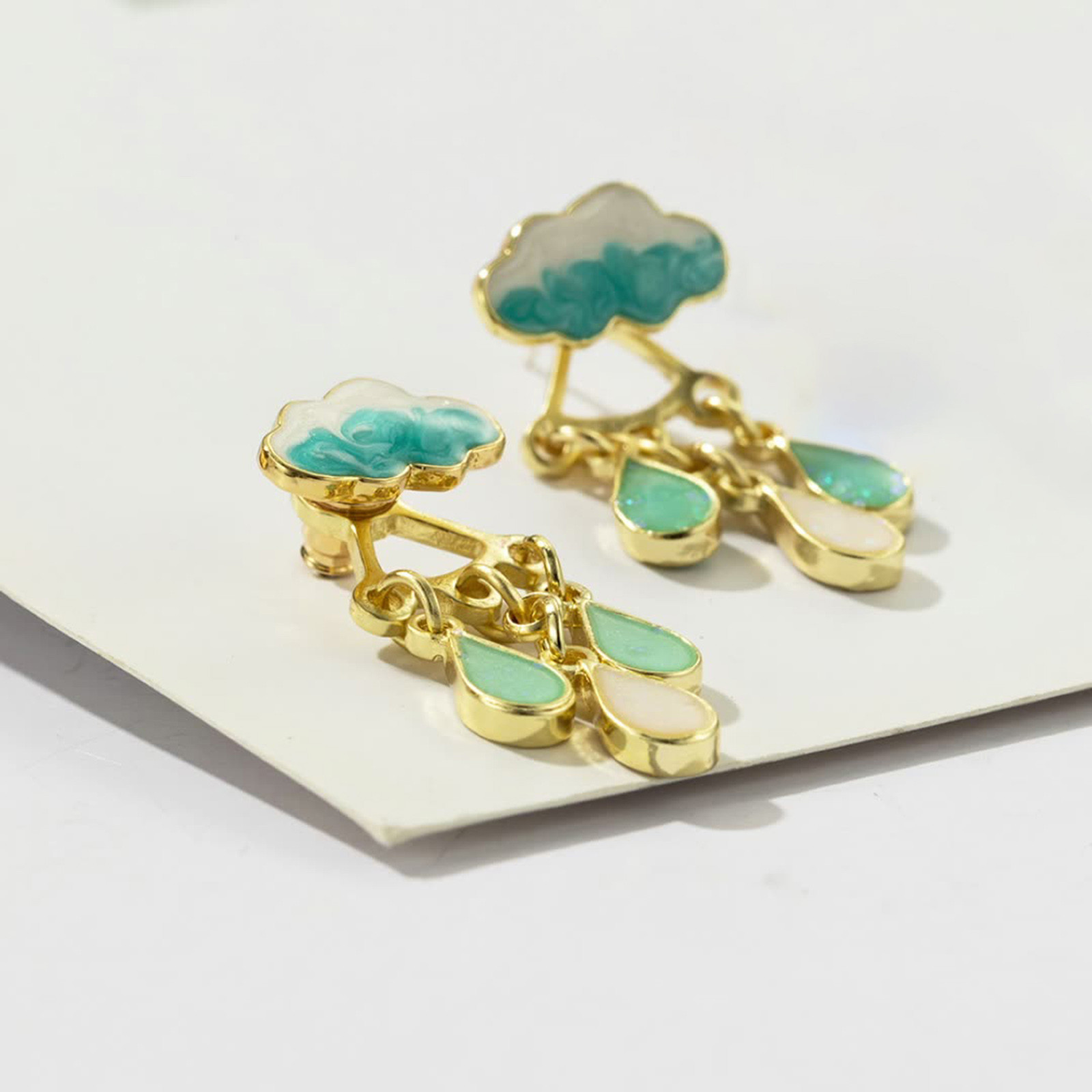 Kayannuo Christmas Clearance Rainy Day Cloud Earrings Cloud Rain Earrings Stud Earrings Advanced Cute Fresh Water Drop Earrings Jewelry Gifts For Women - image 2 of 6