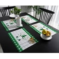 thumbnail image 3 of St. Patrick''s Day Gnomes Clover Placemats Set of 6, Irish Green Buffalo Check Plaid Clover Cotton Linen Heat Resistant Table Mats Washable Spring Holidays Decorations For Kitchen Dining Table, 3 of 5