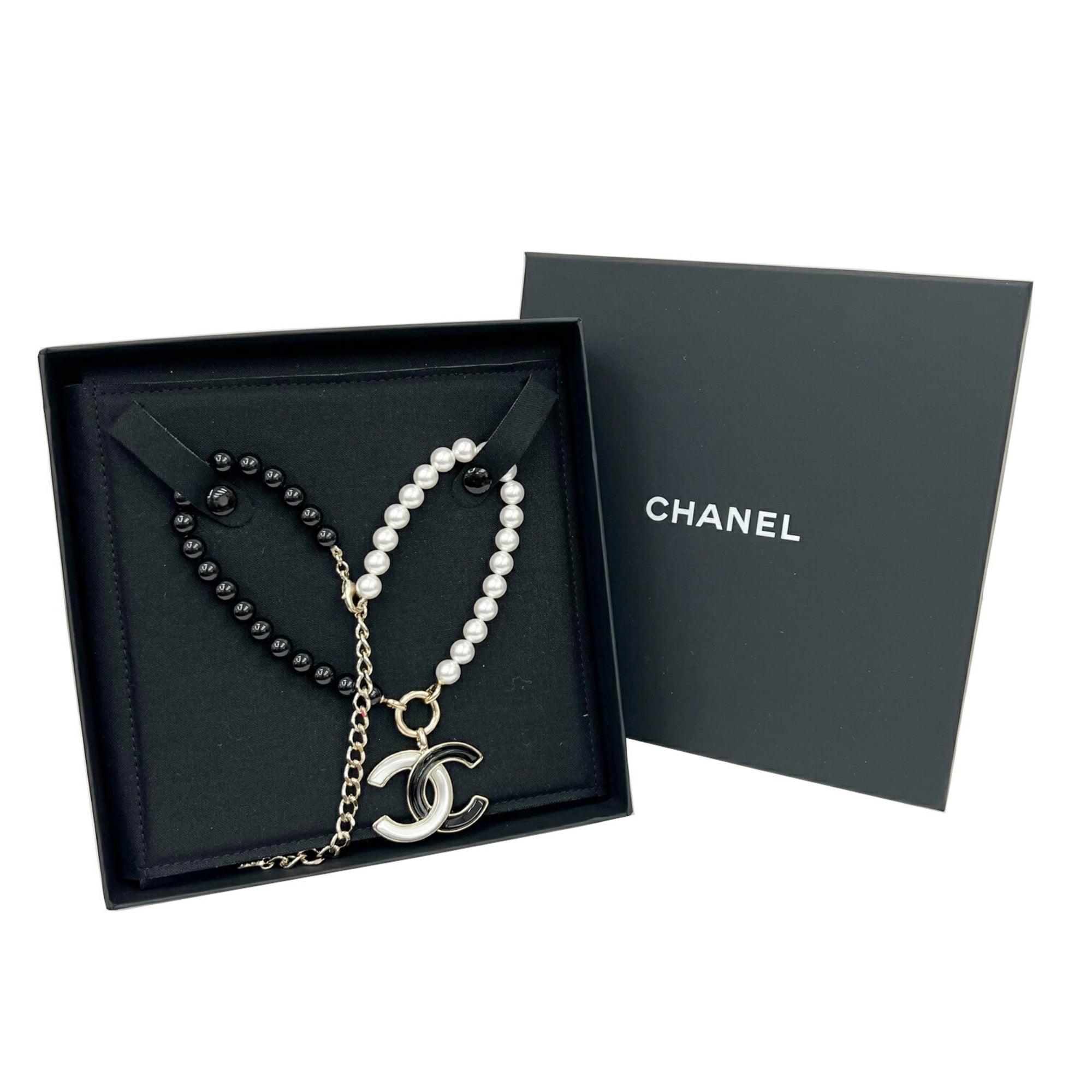 Chanel Light Gold Metal Imitation Pearl And Black Enamel Bead And CC  Necklace 2013 Available For Immediate Sale At Sothebys