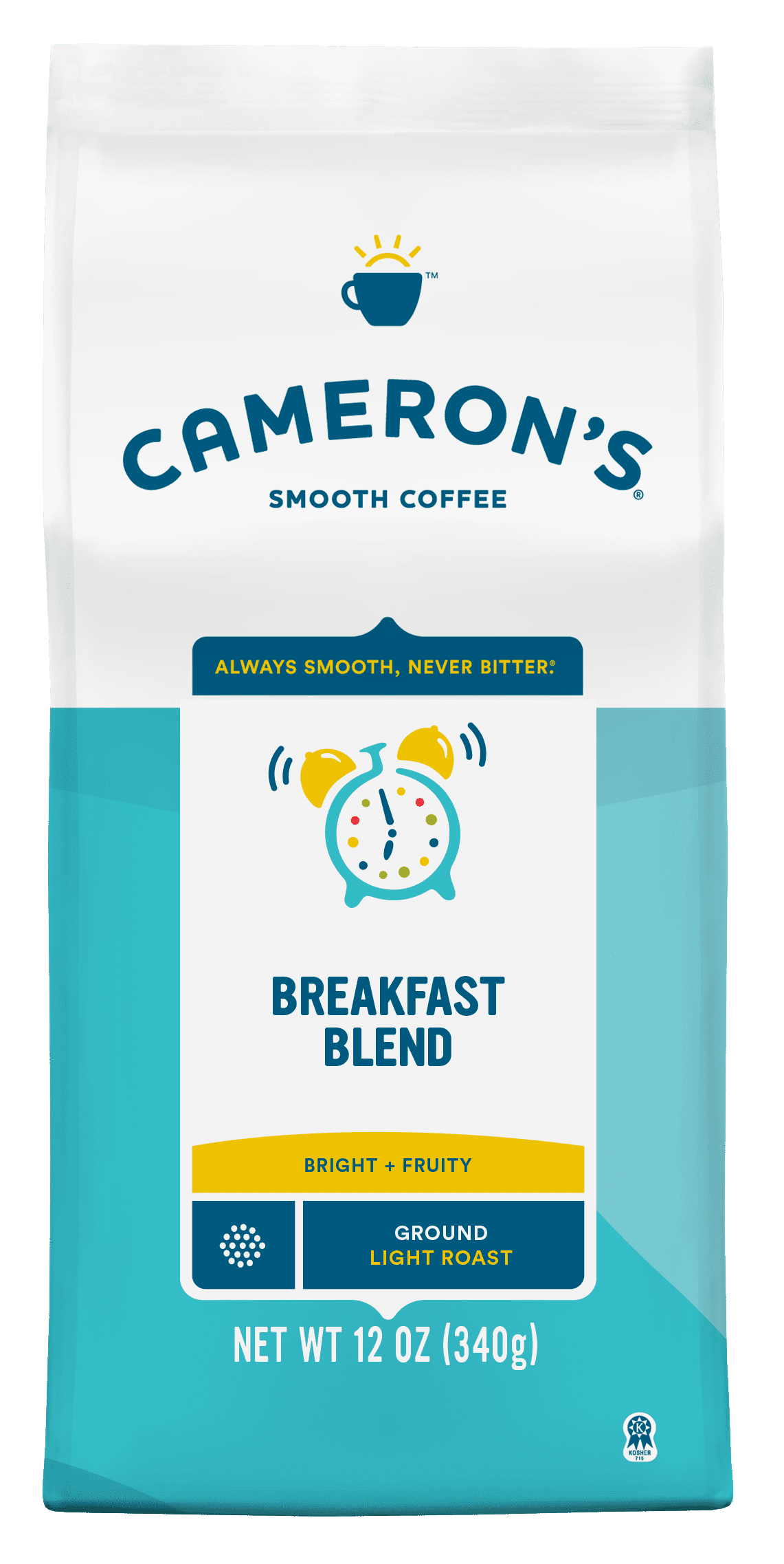 Cameron's Coffee Premium Breakfast Blend Ground Coffee, Light Roast, 12 oz