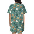 thumbnail image 3 of Kdxio Flowe Rooster Print Pajamas Sets for Women Short-Sleeved Pjs with Lounge Shorts Two Piece Sleepwear S-4XL, 3 of 9