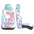 thumbnail image 3 of ZNDUO 2 Piece Universal Car Seat Covers for Front Seats, Polyester Watercolor Abstract Geometric Graffiti Pattern Elastic Car Seat Protectors, 3 of 8