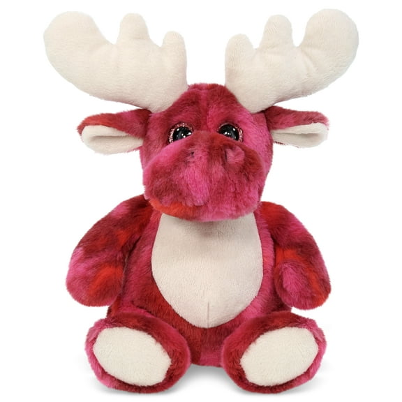 DolliBu Pink Tie-Dye Moose Super Soft Stuffed Animal, Cute Realistic Stuffed Animals for Girls, Boys, Adults Animal Gifts, Kids Nursery Decor for Newborn, Cuddly Soft Baby Plush Toys - 9 Inches