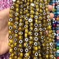 thumbnail image 1 of Cuentas de vidrio redondas planas de ojo de diablo, cuentas sueltas, accesorios de joyería semiacabados, 1 of 1