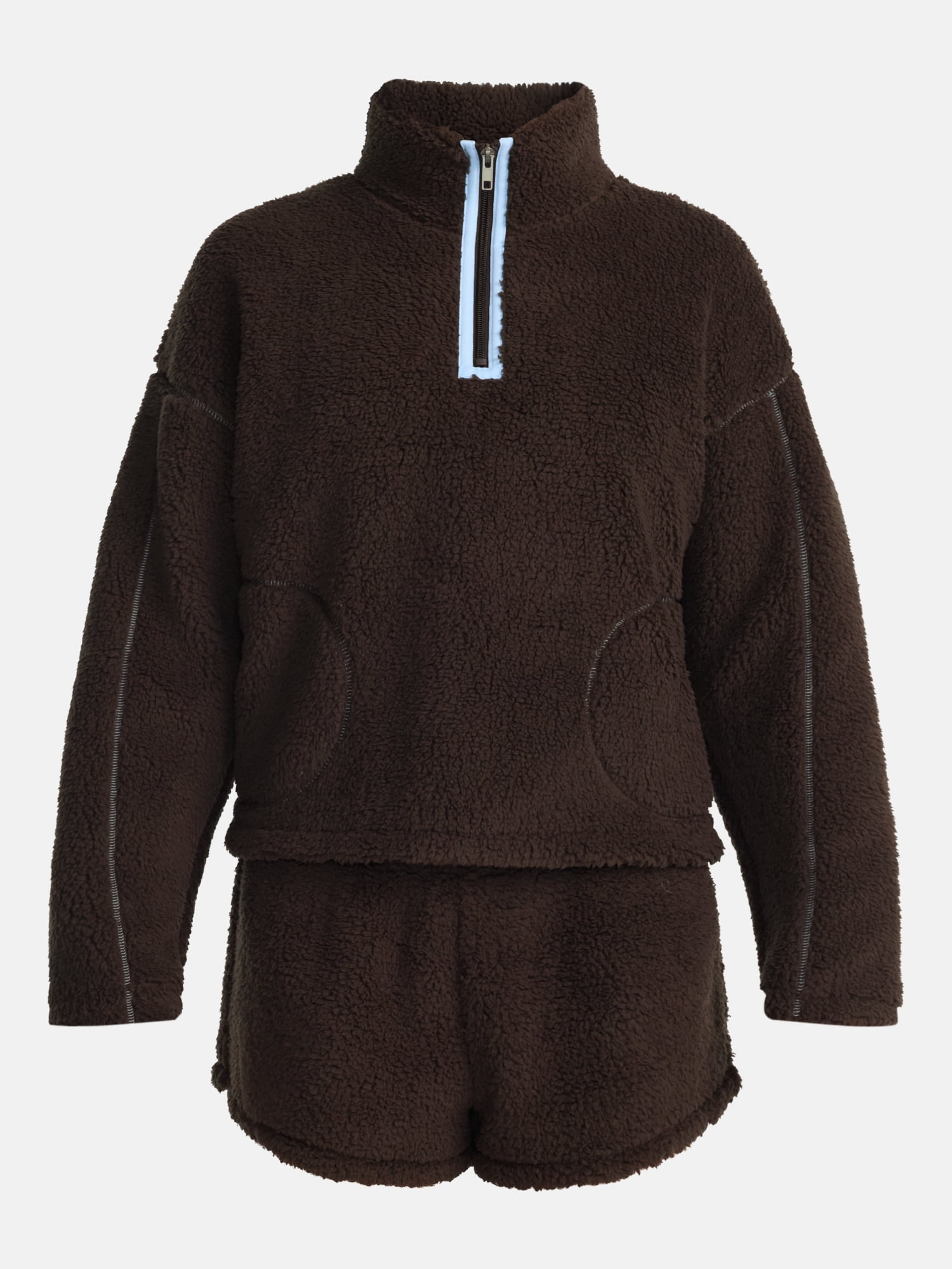 No Boundaries Faux Shearling Plush Pullover, Women's & Women’s Plus XXS-4X