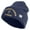 Navy, variant on U.S. Army 36th Infantry Division Logo Embroidered 12 Inch Solid Knit Cuff Long Beanie Made in USA - Navy OSFM
